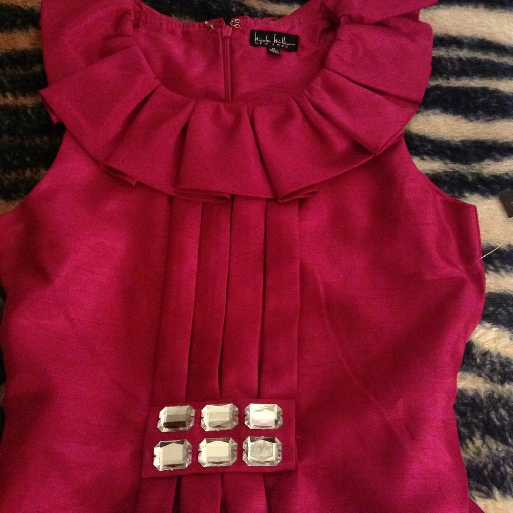 ALL OFFERS WELCOME, NEW Girls Formal Magenta Dress - Picture 3 of 3